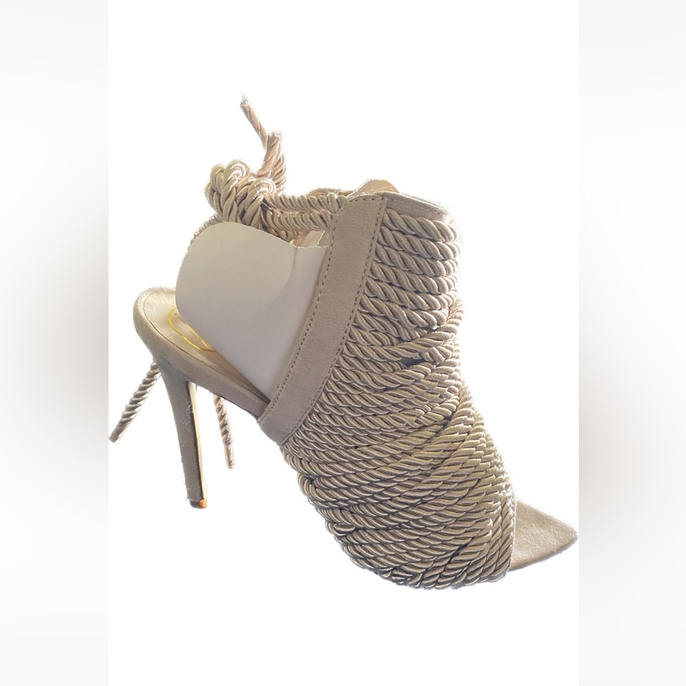 Rope tie beige/nude heels